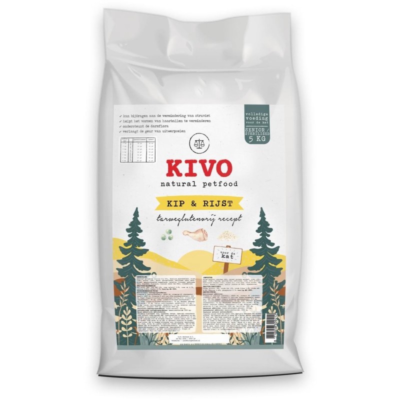 KIVO kat senior/sterilised Kip & Rijst 5 kg KIVO kat senior/sterilised Kip & Rijst 5 kg