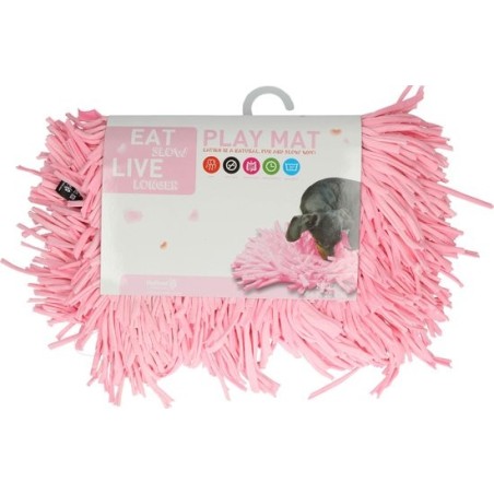 Eat Slow Live Longer Play Mat Roze voor hond en kat. Snuffelmat tegen schrokken, voor mentale uitdaging, rustiger eten en extra