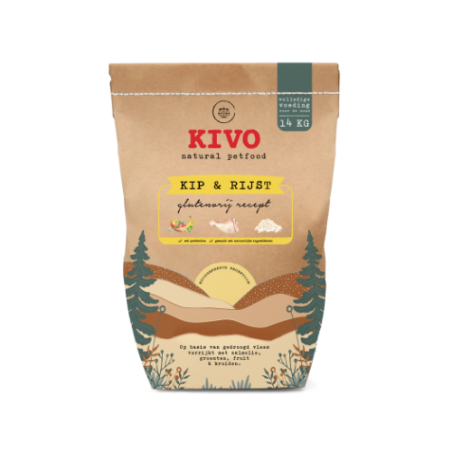 KIVO KIP & RIJST GEPERST Glutenvrij 14KG