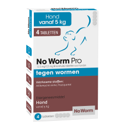 Emax No Worm Pro  hond vanaf 2 weken oud van 5 tot 75 kg 4 Tabletten