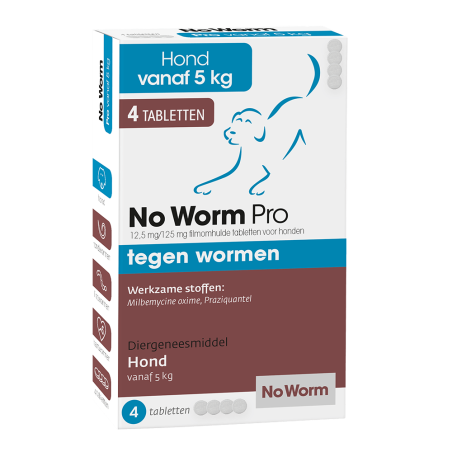 Emax No Worm Pro  hond vanaf 2 weken oud van 5 tot 75 kg 4 Tabletten