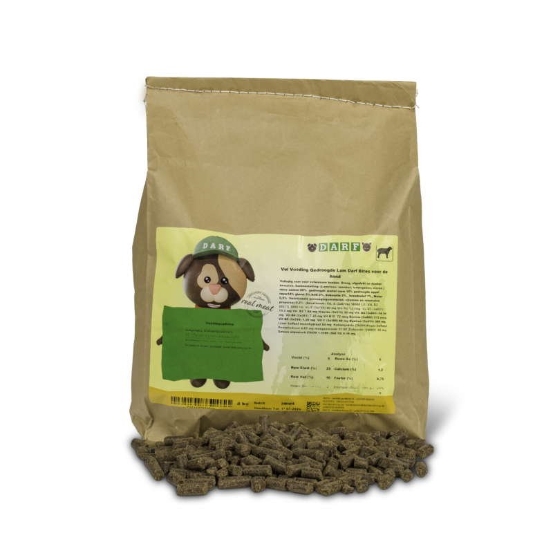 DARF Vol Bites Lam 4kg – Natuurlijk koudgeperst hondenvoer voor honden met allergie